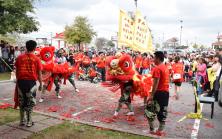 Twin Lion Dance at Austin Chinatown Chinese New Year 2015 Celebration