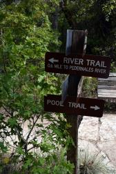 Signs at Fork point to River Trail to Pedernales River or Pool Trail.jpg
