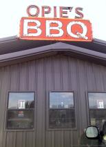 Opie's BBQ sign and credit card accepted includes MasterCard and Visa.jpg
