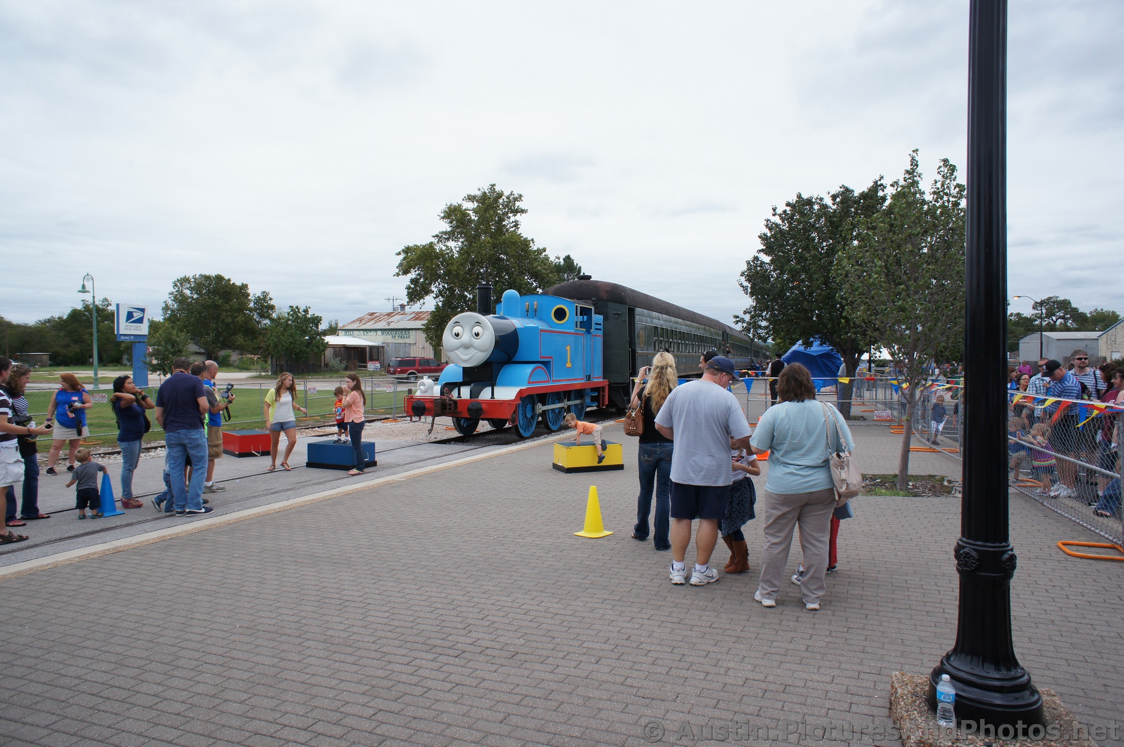 Thomas the Train parked at Burnet Texas.jpg
