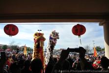 Lion Dance performers go way up high during Chinese New Year Celebration in Austin Chinatown 2014.jpg