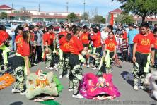 Young performers about to start Lion Dance at Chinese New Year Celebration Austin Chinatown 2014.jpg